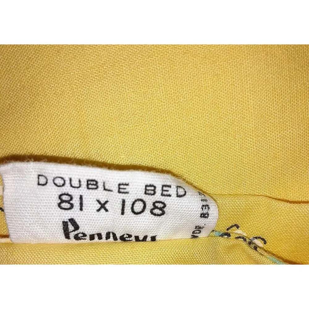 Vintage Penney's Double Bed Flat Sheet 81x108 Mid 1960s Sunny, Cottage,...